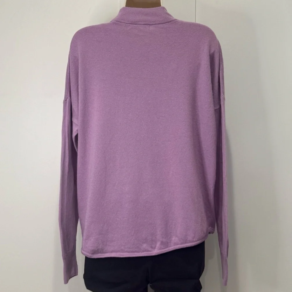 Madewell Ashbury Sweater Large Purple Mock Neck Wool Alpaca Spring Cozy Chic